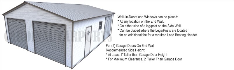 Garage Door Guide with Garage Doors in End Wall and Side Wall