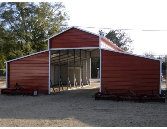 Horse Barn | Boxed Eave Roof | 42W x 31L x 12H | Raised Center Aisle