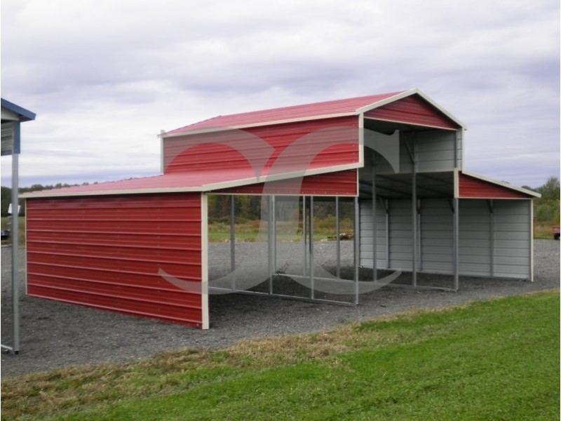 Metal Barn Shelter | Boxed Eave Roof | 36W x 21L x 12H | Carolina Barn