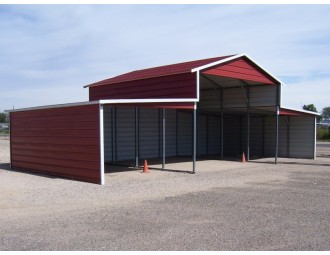 Metal Barn | Boxed Eave Roof | 44W x 21L x 12H | Metal Shelter