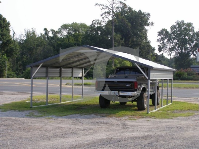 Carport | Boxed Eave Roof | 20W x 21L x 6H | 2 Panels