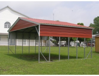 Carport | Vertical Roof | 26W x 21L x 10H Triple-Wide