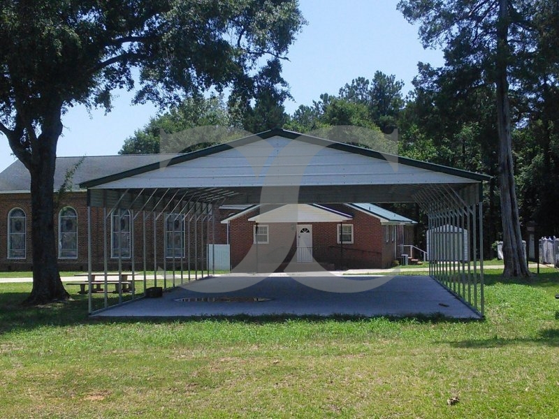 Carport | Vertical Roof | 30W x 51L x 10H` | 2 Gables | 2 18