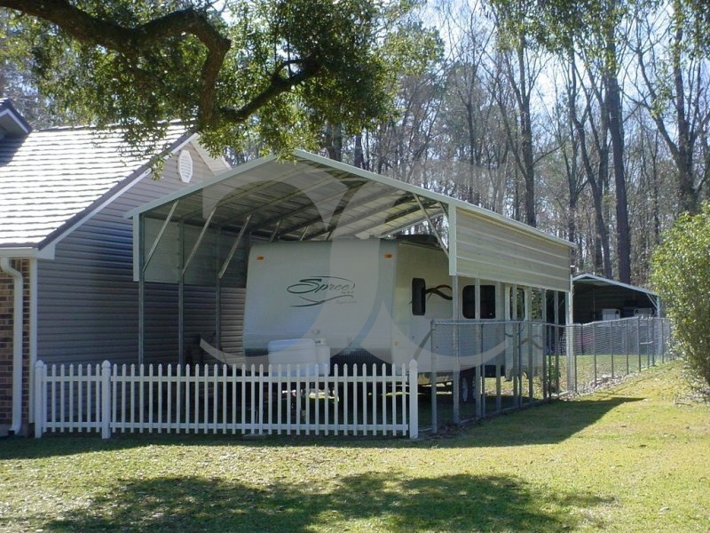 Carport | Boxed Eave Roof | 12W x 31L x 10H | RV Camper Cover