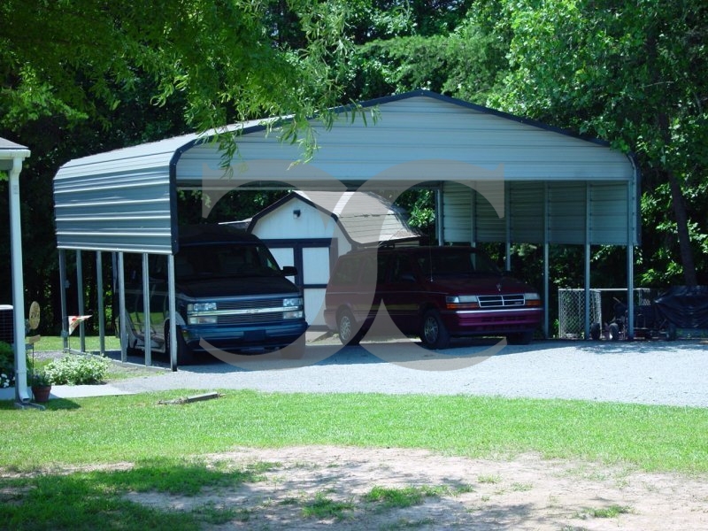 Carport | Regular Roof | 24W x 26L x 9H | 2 Panels | 2 Gables