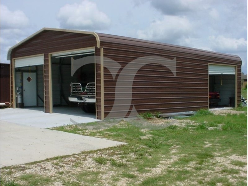 Garage | Regular Roof | 22W x 31L x 8H |  2-Car Metal Garage