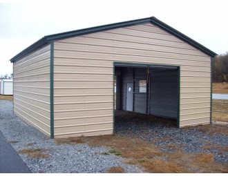 Single Bay Metal Garage | Vertical Roof | 20W x 26L x 9H | 1-Car