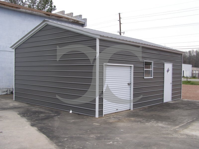 Metal Garage | Vertical Roof | 20W x 26L x 8H |  Metal Building