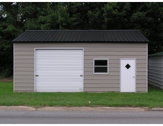 Enclosed Garage | Vertical Roof | 22W x 26L x 9H | Side Entry