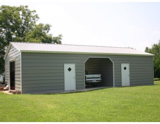 Enclosed Steel Building | Vertical Roof | 22W x 51L x 9H | Metal Garage