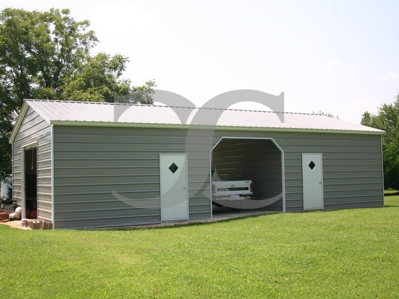 Enclosed Steel Building | Vertical Roof | 22W x 51L x 9H | Metal Garage