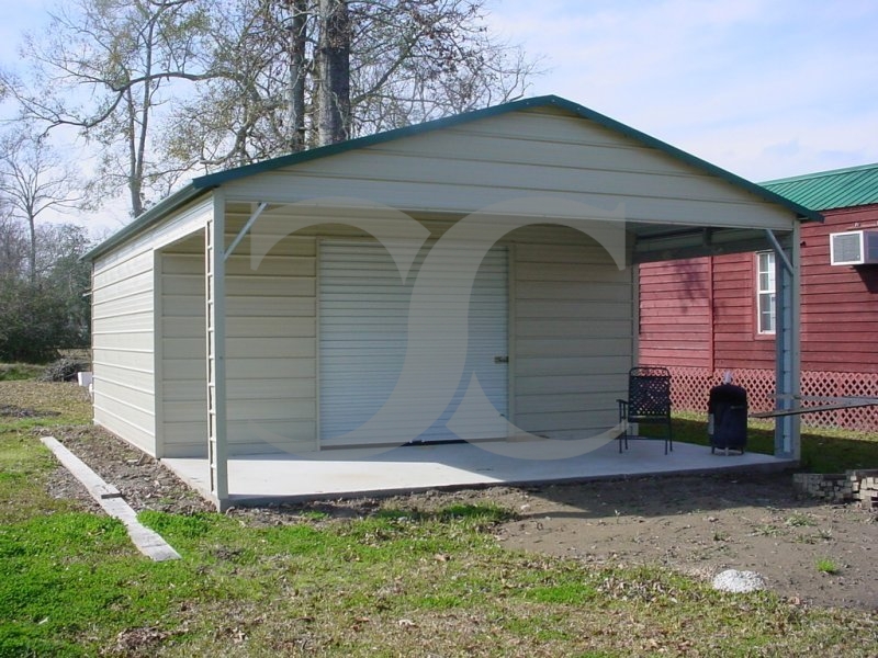 Utility Garage | Vertical Roof | 18W x 31L x 8H |  Combo Garage