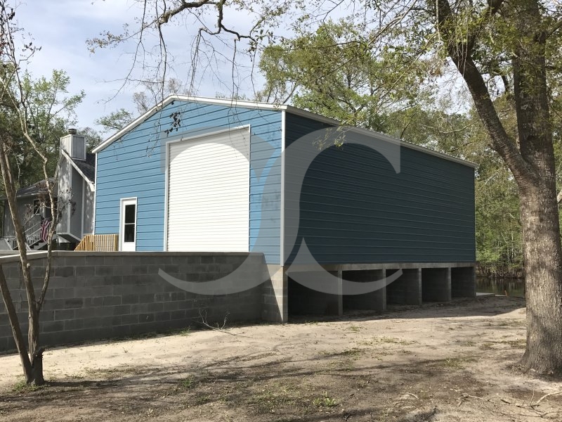 Enclosed Metal Workshop | Vertical Roof | 30W x 41L x 13H |  All Steel