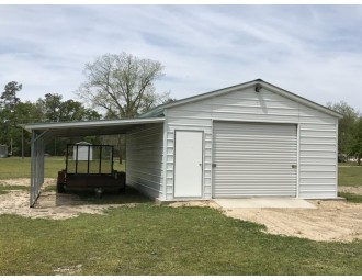 Metal Garage with Lean-to | Vertical Roof | 18W x 26L x 9H | 1-Car