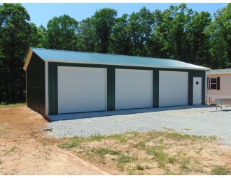 Garage with Side Entries | Vertical Roof | 22W x 41L x 9H | Metal Garage